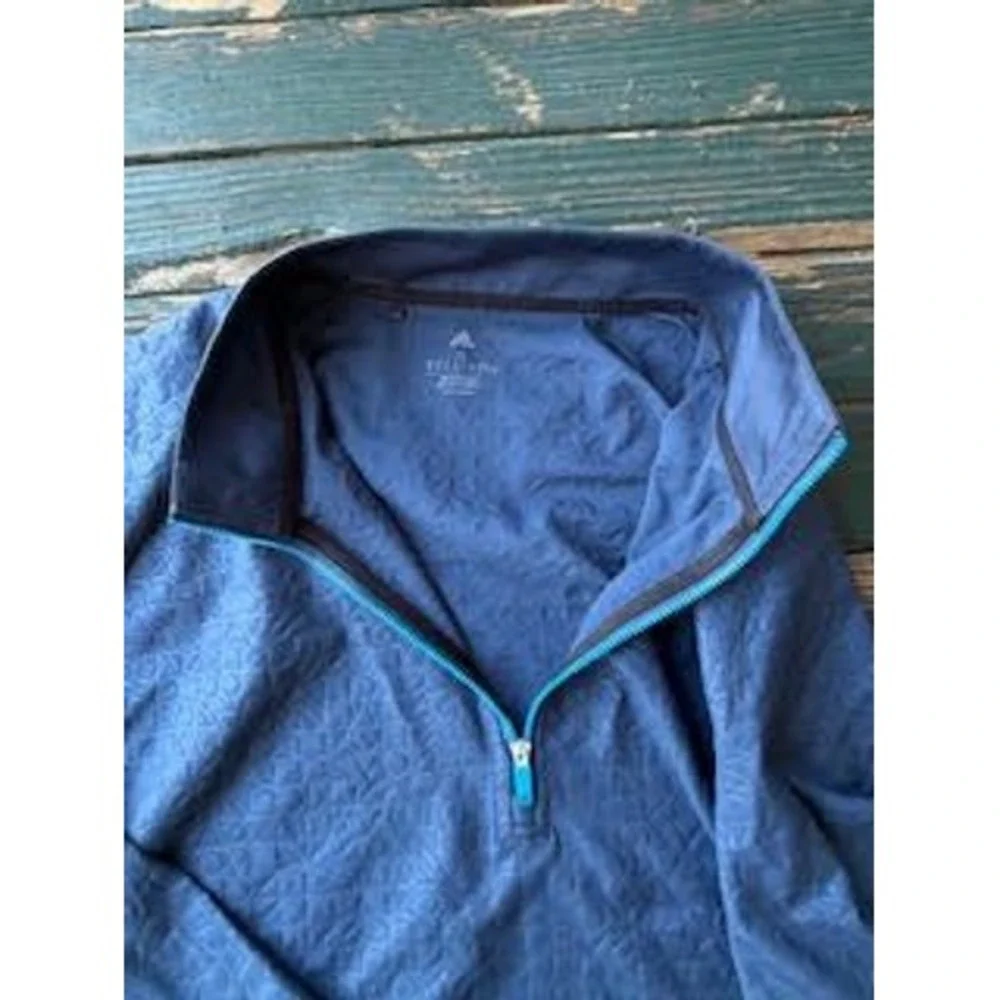 Adidas Golf Mens Navy Blue Heathered 1/4 Zip Pullover Jacket HA9118 Size XL